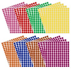 Royal Green Dot Stickers ~1/4 Inch 8 mm Circular Small Round Color Coding Labels
