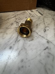 Pair 3/4″ Water Meter Coupling, LEAD-FREE brass, 3/4″ Femswiv nutx3/4″ male NPT
