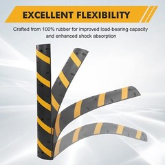 2PC 6FT Rubber Speed Bump,25000 lbs Load Capacity Cable Protector Ramp 2-Channel