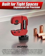 HCPRO Mini Pipe Cutter 1/8-7/8in Copper Aluminum Brass Tubing Cutter HVAC