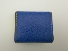 Authentic Vintage 1990 Hermes Post-it Case Sticky Note Holder Blue Leather Mini