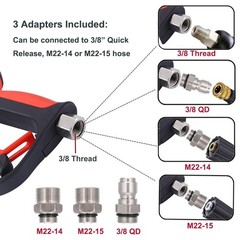 Pressure Washer Short Gun, Commercial 5000 PSI / 10.5 GPM, Swivel Inlet, 3/8 …