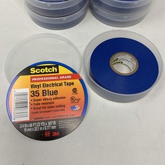 10 Rolls 3M 35 Scotch Vinyl Electrical Color Coding Tape, 3/4 in x 66 ft, Blue