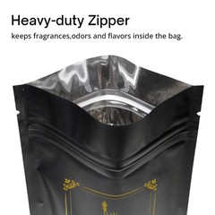 7g Black Mylar Bags Pre-Printed Design Moisture Barrier for Daily Herb Keeping