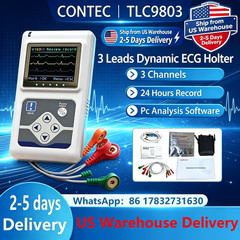 CONTEC TLC9803 3Channel Dynamic ECG Holter 24Hour Monitor US Fast Local Delivery