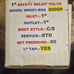 WellMark W9501-RSA 1″ Carbon Steel Safety Relief Valve 95 PSI Air Water