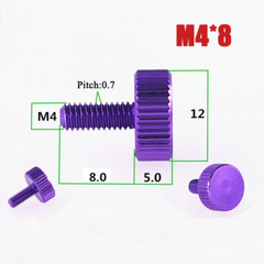 M4 Aluminum Alloy Knurled Thumb Screws Hand Grip Knob Bolts Thread L:8-25mm