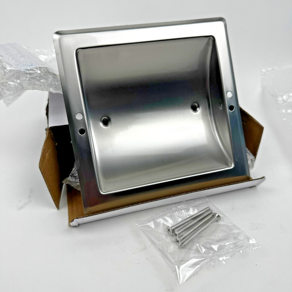 Toilet Paper Holder WZKALY 676-N Commercial Brushed Nickel Recessed NOB Complete