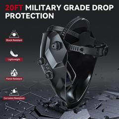 ARCCAPTAIN Solar Powered Auto Darkening Welding Helmet Large View True Color New