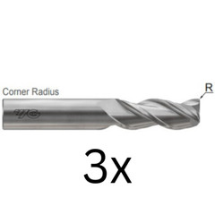 E5G97909 1/4″DIA(.010RAD)x5/8″LOC ALU-POWER HPC 3FL ENDMILL 37° UNCOATED (3Pc)
