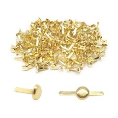 Quacc 200pcs Gold Split Pins Round Scrapbooking Brads Split Pins Paper Fasten…