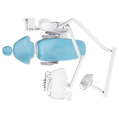 Dental Unit Chair Ergonomic DC Motor Computer Controlled Hard Leather with Stool