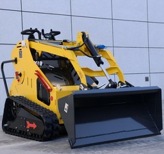 USA FREE SHIP B&S Engine Mini Skid Steer Track Loader Crawler With 2 Attachment