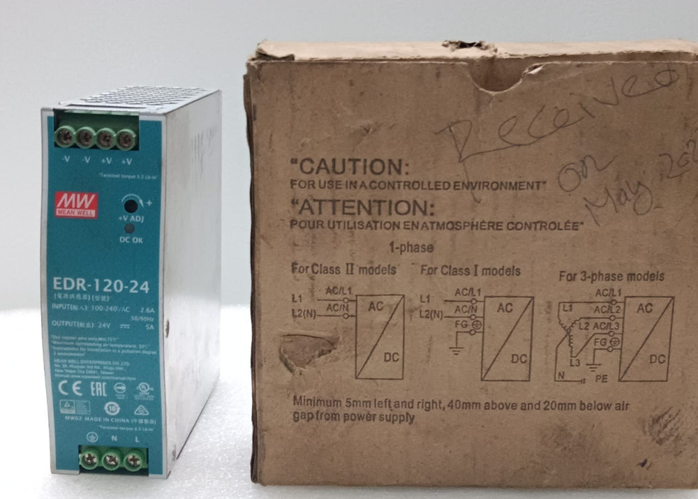 Mean Well EDR-120-24 AC-DC Industrial DIN Rail Power Supply (FREE SHIPPING)