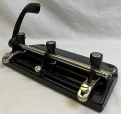 Master Hole Punch 5325B Heavy-Duty 3-Hole Punch Black All Metal Made in USA