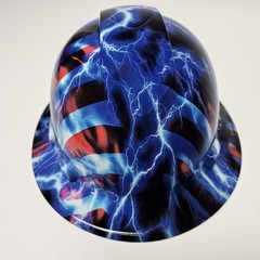 full brim hard hat custom hydro dipped IN AMERICAN THUNDER ⚡ USA LIGHTNING NEW