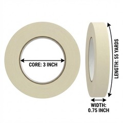 Masking Tape 0.75 inch x 55 Yards x 10 Rolls, White Painters Tape for General
