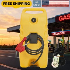 14 Gallon Portable Fuel Caddy with Manual Pump & 10ft Delivery Hose yellow (53L)