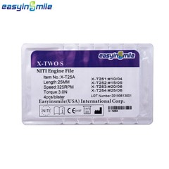 4pcEasyinsmile Endo Rotary Files Dental Root Canal NITI Files X-TWO S Cross 25MM