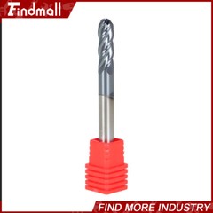 5Pcs Carbide End Mill 1/4″ 4 Flute Ball Nose 2-1/2″ Overall Length -TIALN COATE