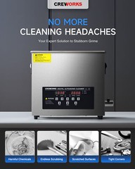 CREWORKS 6L Ultrasonic Cleaner Stainless Steel Industry Heated Heater w/Timer