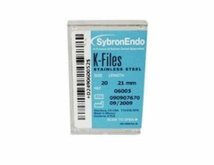 Kerr Sybron Endo Dental 21mm Stainless Steel K-files 6-file per box all size