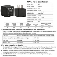 12V Pre-Wired Fuse Relay Box, 4-Pin 40A Relay Block and Kit, 2 Relays and 6 A…