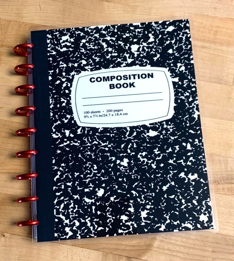 Composition Book Front & Back Cover Set 4 use with Classic HAPPY Planner-