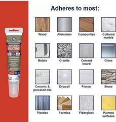 GE Advanced Silicone Caulk for Kitchen & Bathroom – 100% Waterproof Silicone…
