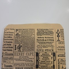 50 Qty. 6.5″ x 9.5″ Newsprint Vintage Catalog Design Paper Shopping Bags