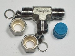 Crawford Swagelok Stainless Steel Tee Run, 3/8″ OD Tube x 1/4″ MNPT,SS-600-3TMT