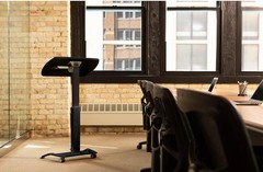 Stand Up Desk Store Pneumatic Adjustable Height Tilting Laptop Lectern Speake…