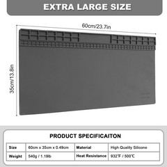 X-Large Silicone Soldering Mat BGA Gun Heat Resistant Solder Station Magnetic