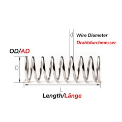 0.8mm Wire Compression Spring 7-11mm Diameter & 10-100mm Length Pressure Small