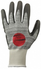 12 PAIRS Ansell HyFlex Abrasion-Resistant Gloves Gray/White Size 11 11-425-11