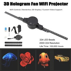 3D Hologram Fan 16.5in 2000×224 WiFi 3D Projector with 224 LED Light Beads