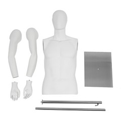 Male Mannequin Torso Manikin Dress Form 4.27-6.56ft Height Adjustable Detachable