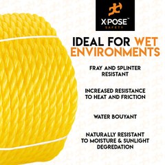 1200 ft Twisted Polypropylene Rope – 3/8″ – Yellow Floating Poly Pro Cord