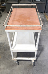 Mid-Century Modern Industrial Hospital Utility Metal Rolling Cart