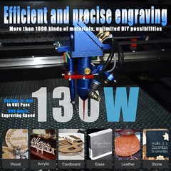 Autofocus 35×55 130W Co2 Laser Engraver Cutter+CW5200 Water Chiller+Rotary Axis
