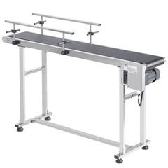 VEVOR Belt Conveyor PVC Stainless Steel Belt Conveyor 59″x15.7″ Double Guardrail