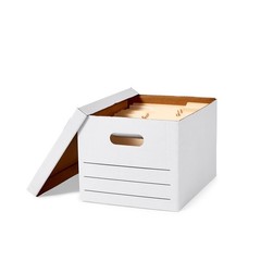 Storage Filing Boxes Collapsible Cardboard HeavyDuty Lift Off Lid 20 Pack