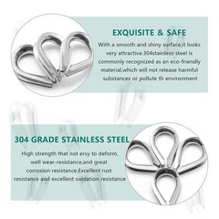 M5 Stainless Steel Thimble for 5/32″ – 3/16″ Dia Wire Rope Cable Thimbles Riggin