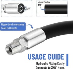 12 x 3/8″ I.D. Hose x 3/8″ NPTF Male W/ Cover Hydraulic Hose End Crimp Fittings