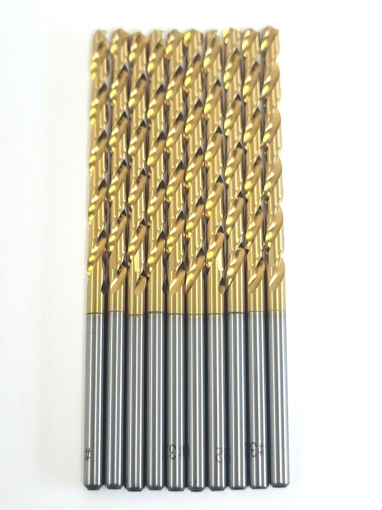 #32 TIN COATED HSS JOBBERS LENGTH DRILLS FLUTE NACHI 501P 10 PACK