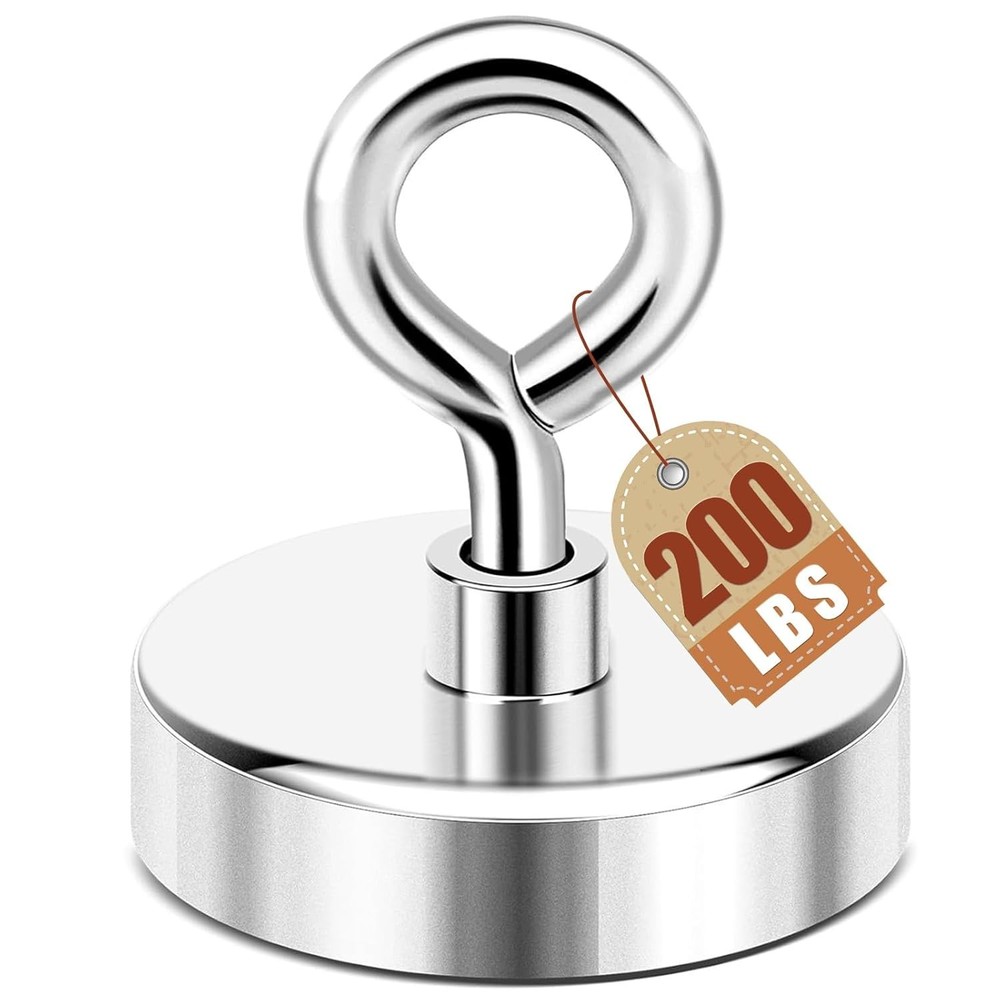 DIYMAG Neodymium Fishing Magnets, 200 Lbs(90 KG) Pulling Force Rare Earth Magnet
