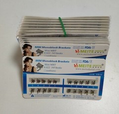 Dental Orthodontic Metal Bracket MIM Monoblock Mini MBT 022 345 Hooks Mesh Base