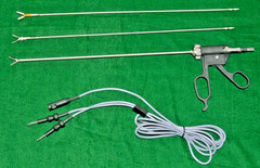 3pc Laparoscopic Bissinger Bipolar Maryland/ Ruby/ Fenestrated 5mmx330mm & Cable