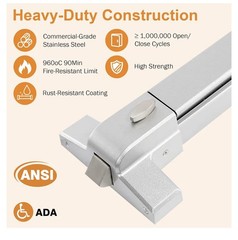 BEAMNOVA 27.5 in Commercial Door Push Bar Panic Exit Device with Exterior Lever