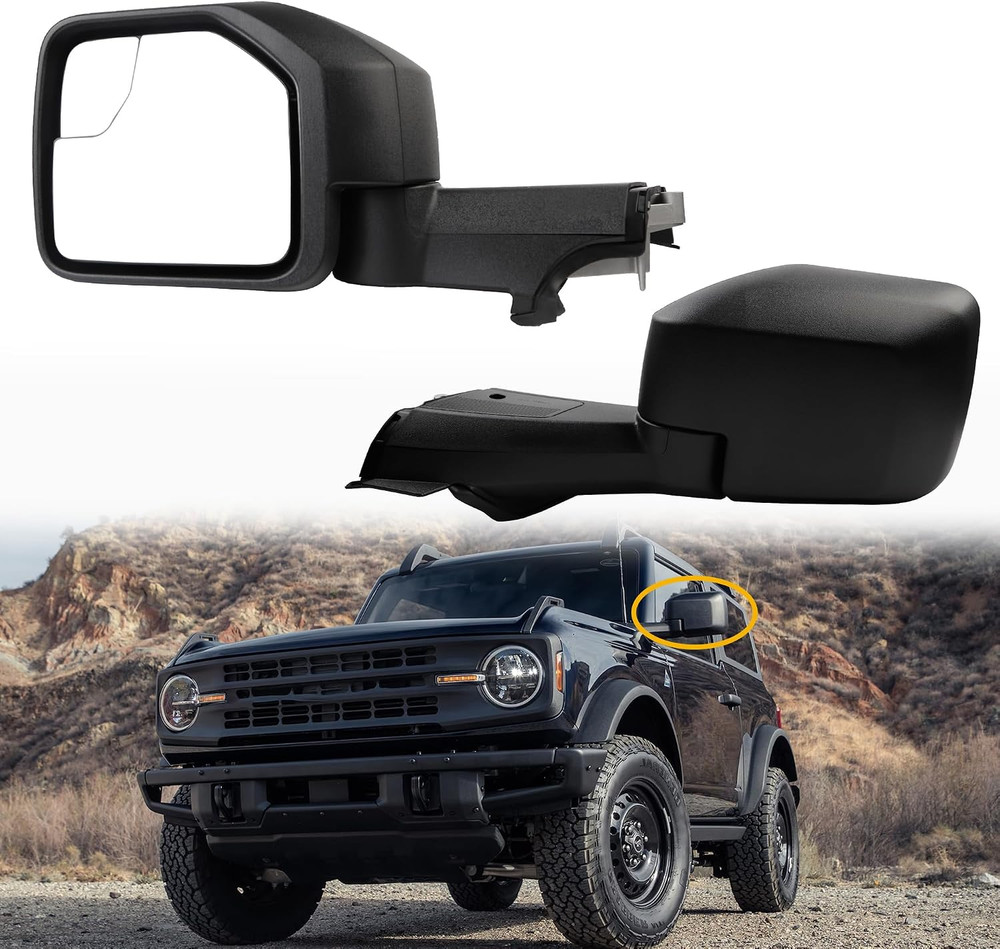 Driver Side Mirror Compatible with 2021-2024 Ford Bronco Left Mirror W/Temp Sens